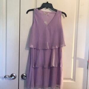 NWT lavender sheer layered dress